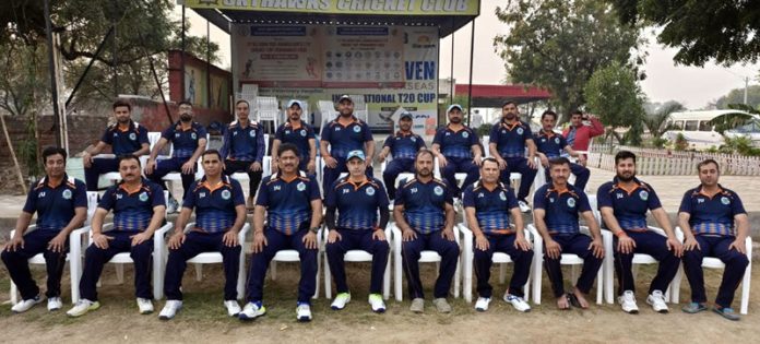 Jammu University team posing for a group photograph.
