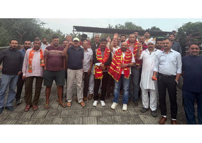 Senior BJP leader and former Minister, Bali Bhagat during a party meeting at Seri Pandita on Tuesday.
