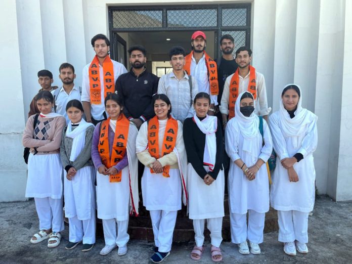 Members of the newly formed ABVP Unit of GDC Darmadi posing for a group photograph.