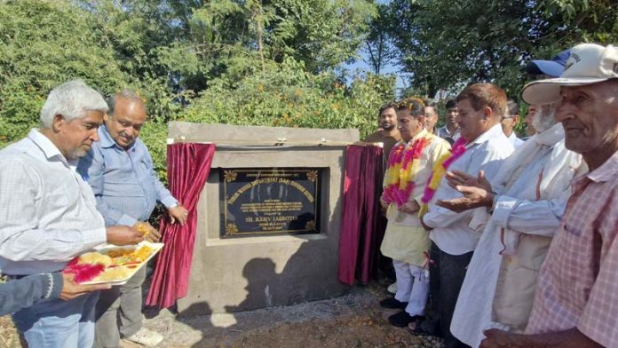 MLA Jasrota, Rajiv Jasrotia inaugurating infrastructure projects in Nagri Parole on Sunday. MLA Jasrota, Rajiv Jasrotia inaugurating infrastructure projects in Nagri Parole on Sunday.
