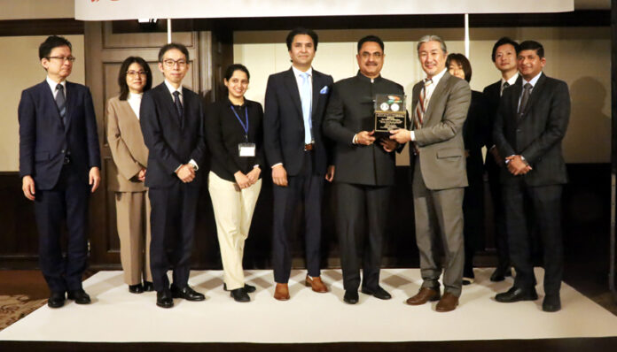 Rashpal Singh Dhaliwal receiving the award “The Father of Education” on Tuesday.