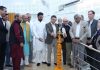 Dignitaries lighting the lamp at a function organized by JIGS at Jammu on Sunday.