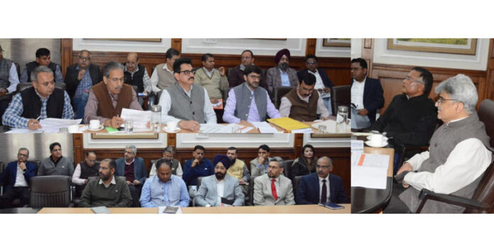 Chief Secretary chairing a meeting at Jammu on Tuesday.
