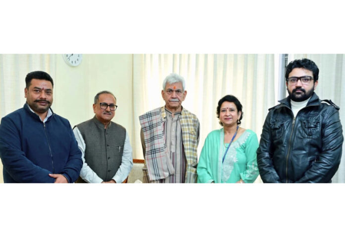 Dr Nirmal Singh, former Deputy Chief Minister meeting with Lieutenant Governor on Sunday.