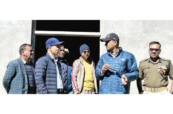 Div Com during visit to Shri Machail Mata Temple area on Sunday.