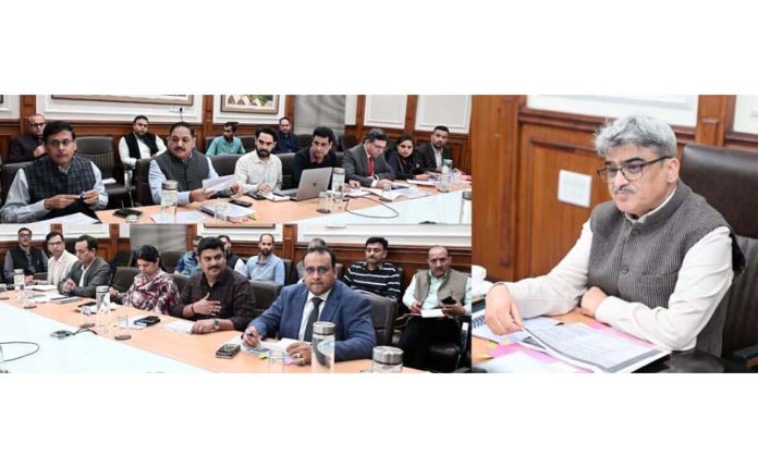 CS Atal Dulloo chairing a meeting at Jammu.