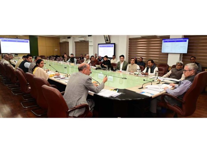 CM Omar Abdullah chairing a meeting at Jammu.