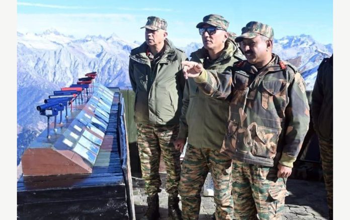 Army Cdr Northern Command Lt Gen Pratik Sharma during visit to a forward location (LoC) in Pir Panjal sector. Army Cdr Northern Command Lt Gen Pratik Sharma during visit to a forward location (LoC) in Pir Panjal sector.