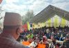 MP (RS), Gulam Ali Khatana addressing an election rally at Budgam on Wednesday.