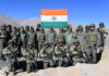 Army Commander Lt Gen Pratik Sharma with the troops in Dras.