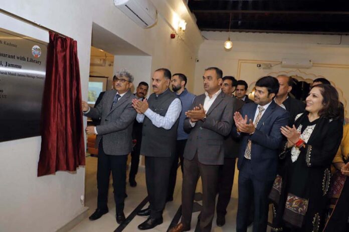 CS Atal Dulloo inaugurating Mubarak Mandi Heritage Cafeteria at Jammu on Saturday.