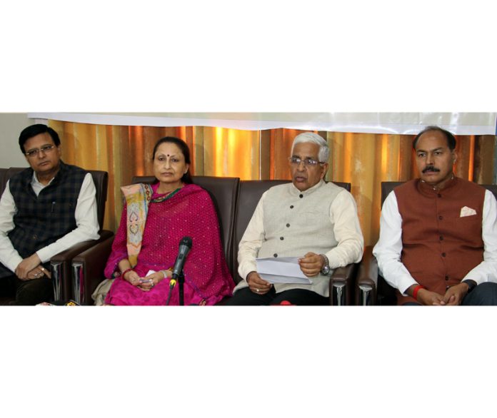 JU Vice-Chancellor talking to media persons during curtain raiser press conference on eve of convocation. -Excelsior/Rakesh