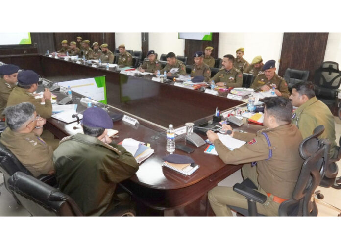 DIG Shridhar Patil chairing a meeting in Doda.