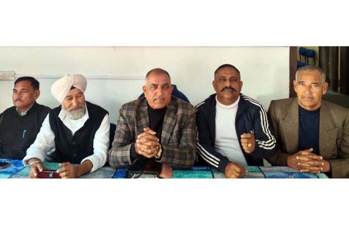 J&K BSP leaders during a press conference at Jammu.