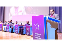 Union Minister Dr Jitendra Singh addressing the ‘World Summit on Disaster Management’ at Dehradun.