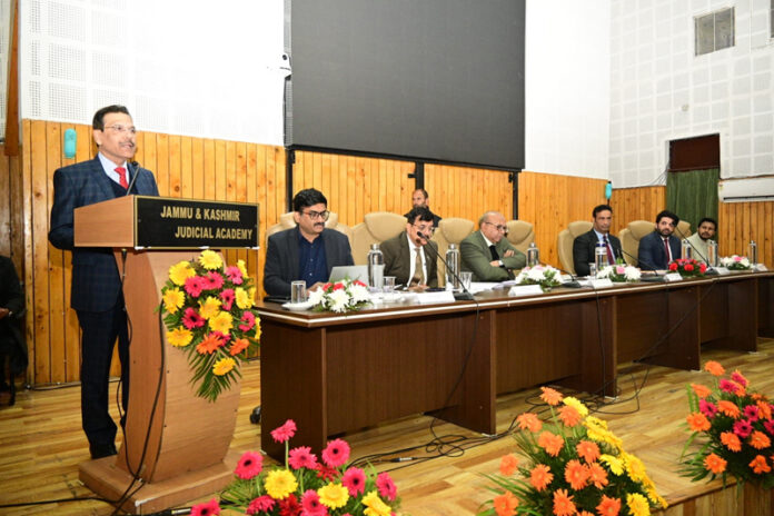 Dignitaries during workshop on Wildlife Protection Laws at Srinagar on Saturday.