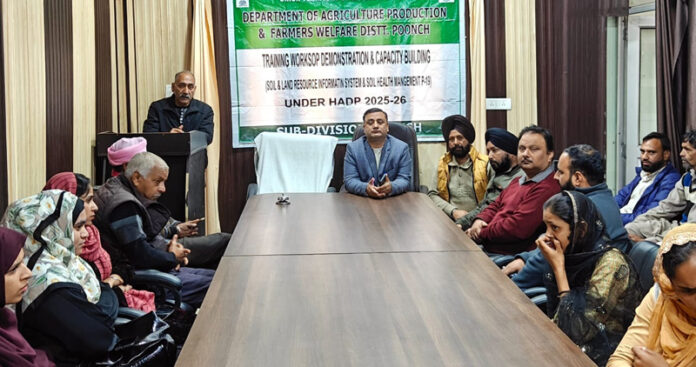 Jograj Singh Salathia CAO addressing during a function in Poonch.