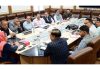Minister Sakeena Itoo chairing a meeting at Jammu on Monday.