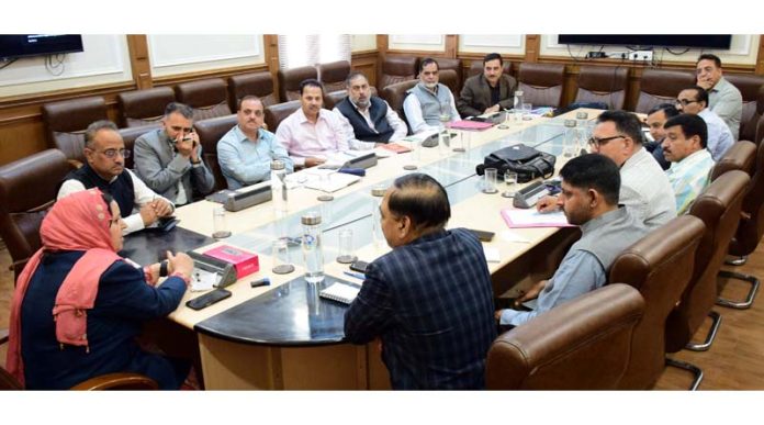 Minister Sakeena Itoo chairing a meeting at Jammu on Monday. Minister Sakeena Itoo chairing a meeting at Jammu on Monday.