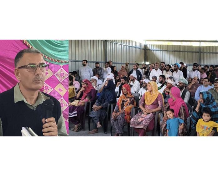 DC Kathua interacting with cloudburst hit Jodh village inhabitants on Wednesday. DC Kathua interacting with cloudburst hit Jodh village inhabitants on Wednesday.