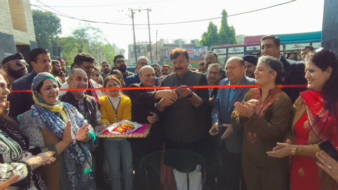 Arvind Gupta cutting the traditional ribbon to inaugurate a newly constructed gate and an internal ring road at GMC Jammu on Saturday. Arvind Gupta cutting the traditional ribbon to inaugurate a newly constructed gate and an internal ring road at GMC Jammu on Saturday.