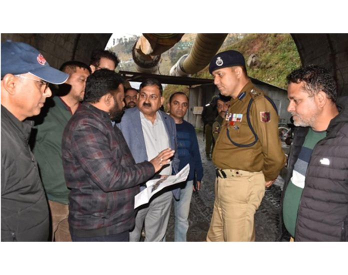 DC and SSP during security audit of Parnai Power Project in Surankote on Thursday.