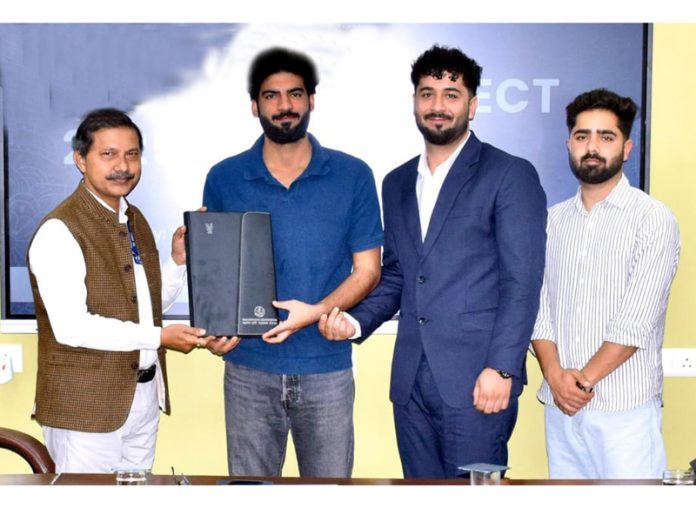 SKUAST- K students whose Startup secured Rs 5 lakh grant in aid for innovation. SKUAST- K students whose Startup secured Rs 5 lakh grant in aid for innovation.