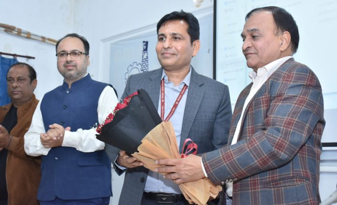 Senior officers from Ministry of Labour & Employment, EPFO and BBIA chief Lalit Mahajan during a seminar on Wednesday.