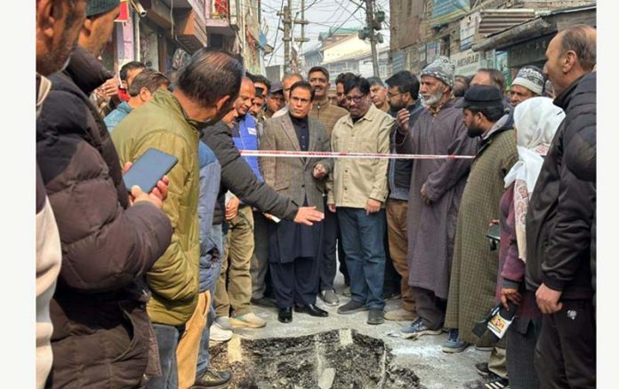 MLA Tanvir Sadiq laying foundation stone for major drainage project in Zadibal.