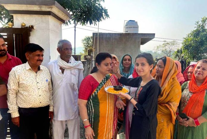 Former Minister and senior BJP leader, Priya Sethi interacting with people during a meeting at Jammu on Wednesday. Former Minister and senior BJP leader, Priya Sethi interacting with people during a meeting at Jammu on Wednesday.