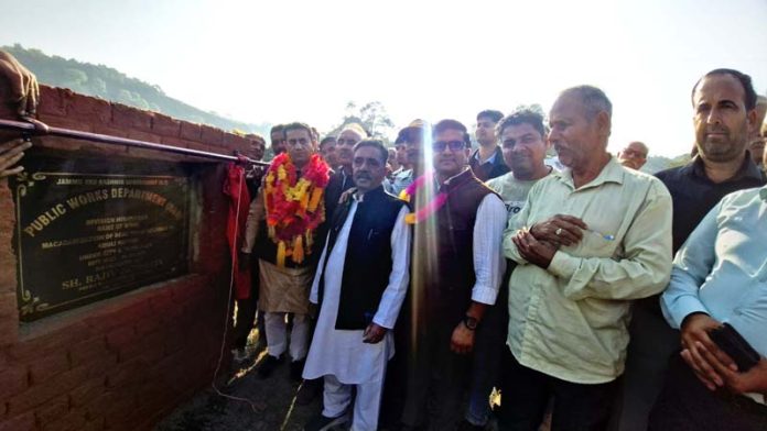 MLA Jasrota, Rajiv Jasrotia inaugurating series of projects in block Dinga Amb on Wednesday. MLA Jasrota, Rajiv Jasrotia inaugurating series of projects in block Dinga Amb on Wednesday.