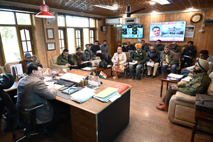 DC Baramulla chairing a meeting on Saturday.