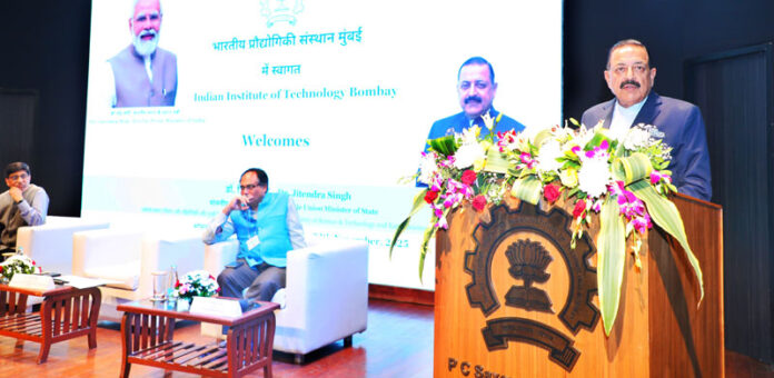Union Minister Dr Jitendra Singh addressing the faculty and students at IIT Bombay, Mumbai on Monday. Union Minister Dr Jitendra Singh addressing the faculty and students at IIT Bombay, Mumbai on Monday.