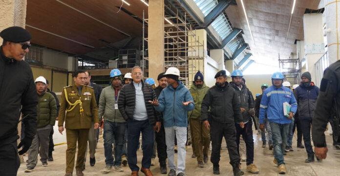 LG Kavinder Gupta inspecting the New Terminal Building at Kushok Bakula Rimpochee Airport, Leh. LG Kavinder Gupta inspecting the New Terminal Building at Kushok Bakula Rimpochee Airport, Leh.