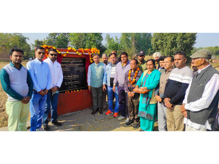MLA Kathua, Dr Bharat Bushan dedicating development works to people in his constituency on Wednesday.