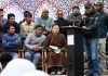 MP Ladakh Mohmad Haneefa Jan addressing public in Trespone constituency.