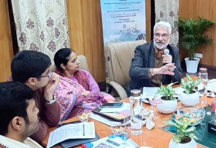 Dignitaries during a prog at Jammu on Sunday.