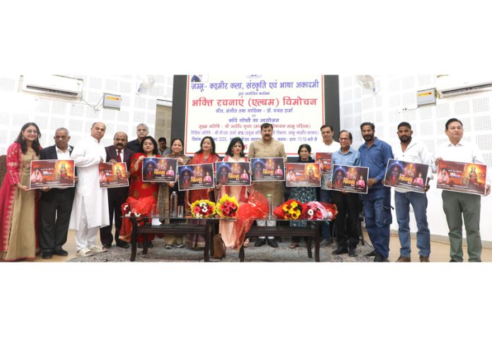 Dignitaries during the literary programme 'Meet the Author' organised by JKAACL in Jammu on Thursday.