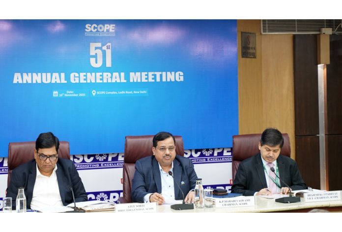 K P Mahadevaswamy, Chairman, SCOPE chairing a meeting on Monday. K P Mahadevaswamy, Chairman, SCOPE chairing a meeting on Monday.