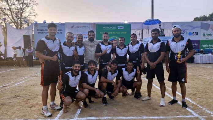 Team posing during a match.