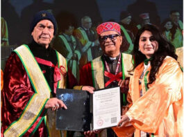LG Manoj Sinha during SMVDU convocation on Saturday.