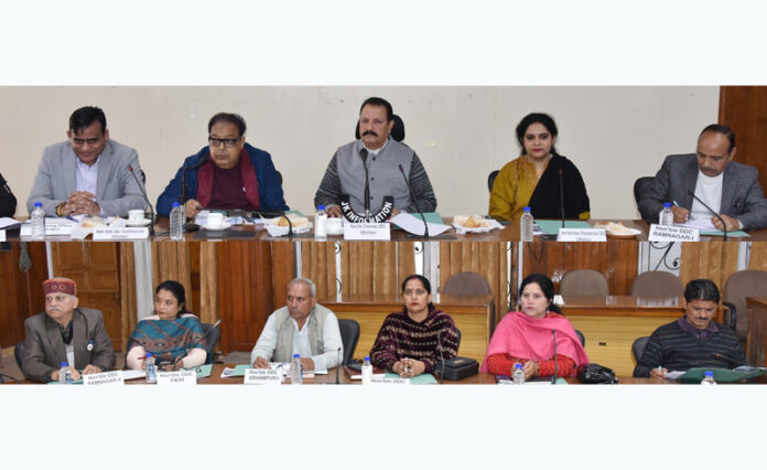 DDC Chairman Lal Chand chairing a meeting to assess the progress of works being executed under District Capex in Udhampur.