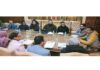 Div Com Kashmir chairing a meeting on Wednesday.