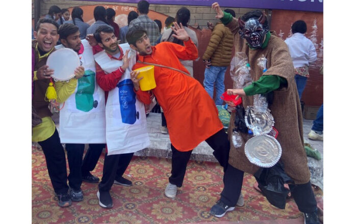 A scene from the play ‘Swacch Bharat Ka Sapna’ staged in Jammu on Tuesday.