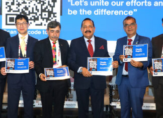Union Minister Dr Jitendra Singh releasing the National Obesity Registry for Citizens during "Asia Oceania Conference on Obesity" at New Delhi on Saturday. Also seen are leading medical experts and endocrinologists including Dr Kyoung Kon Kim, Dr Volkan Yumuk and Dr Shashank Joshi.