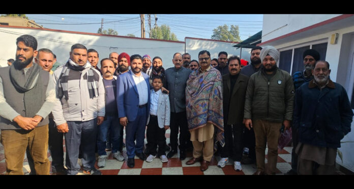 Minister Javed Ahmed Rana with land donors .