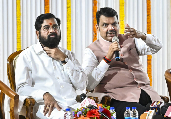 Devendra Fadnavis with Eknath Shinde
