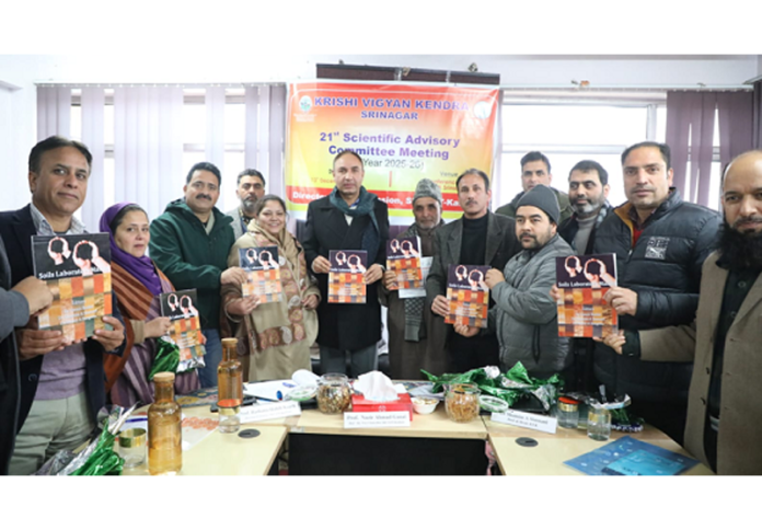 Vice Chancellor Prof Nazir Ahmad Ganai and others during SAC meeting at SKUAST-K.