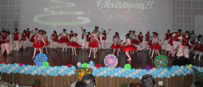 Students performing during an annual programme.