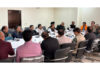 BJP MLAs during a meeting at party headquarters Jammu on Sunday.